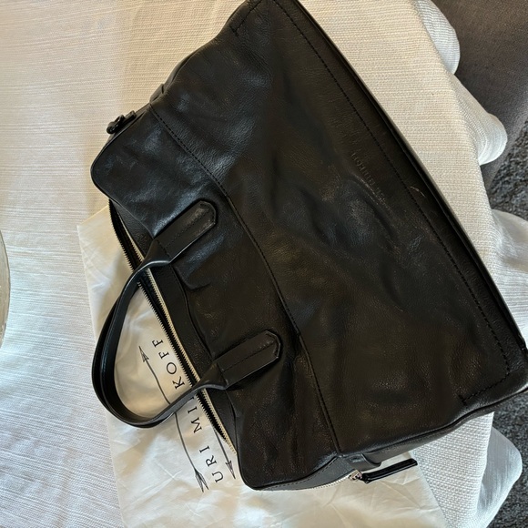 Ben Minkoff black leather briefcase, used very good condition. - Picture 2 of 2